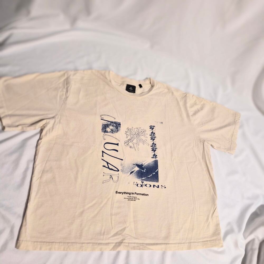 Thrills Co Everything In Formation Organic‎ Cotton Tee Size S AU 8 Cream